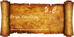 Ürge Cecília névjegykártya
